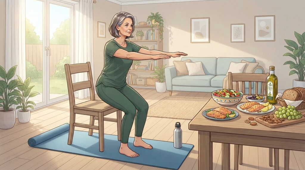 Ejercicio suave para fortalecer las piernas en casa